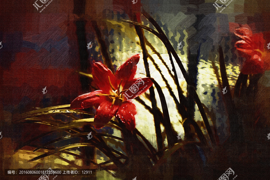 花卉裝飾畫,風(fēng)雨蘭