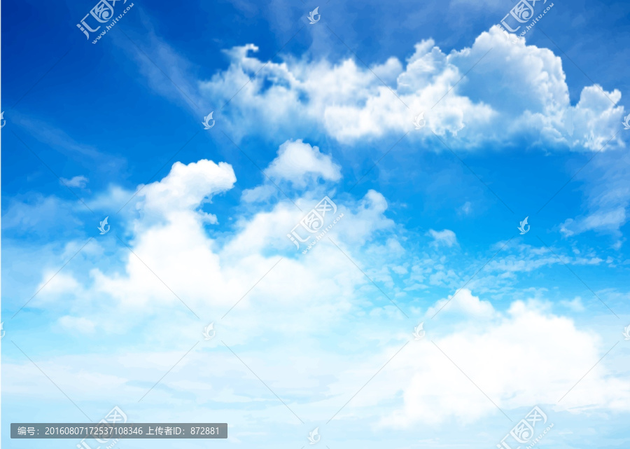 晴朗天空,夏日白云