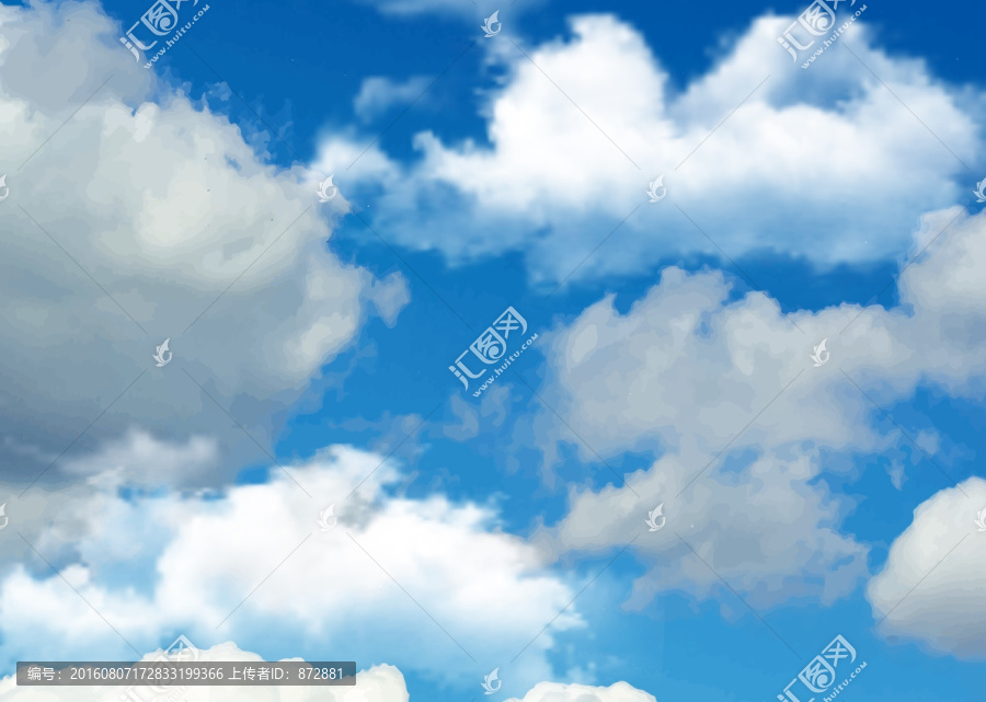 晴朗天空,夏日白云