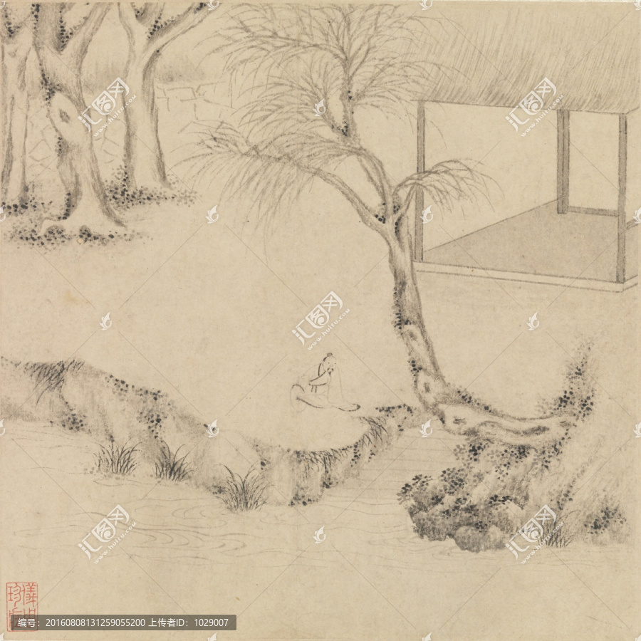 山水風景國畫,明代,文征明