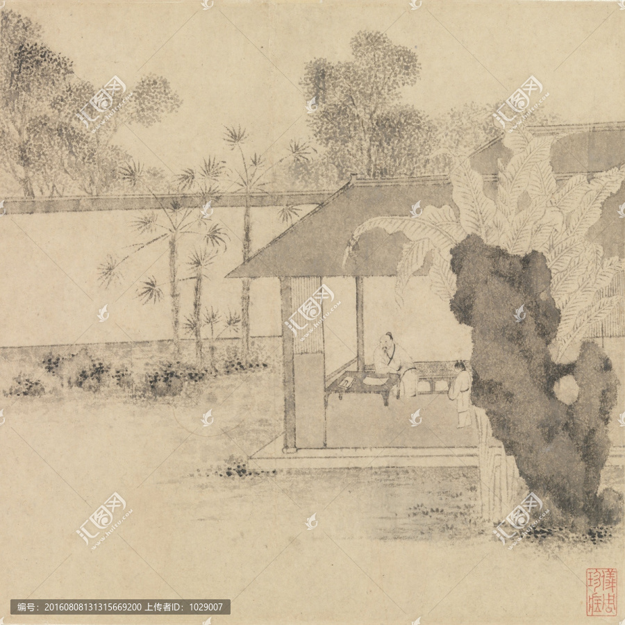 山水風景國畫,明代,文征明