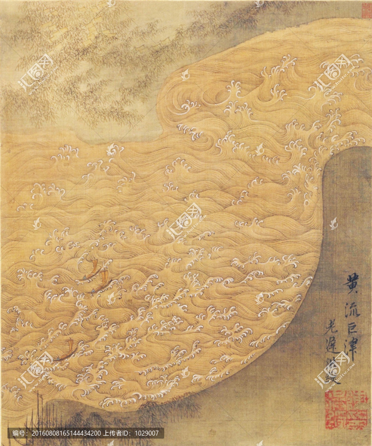 水墨山水國畫,明代,陳洪綬