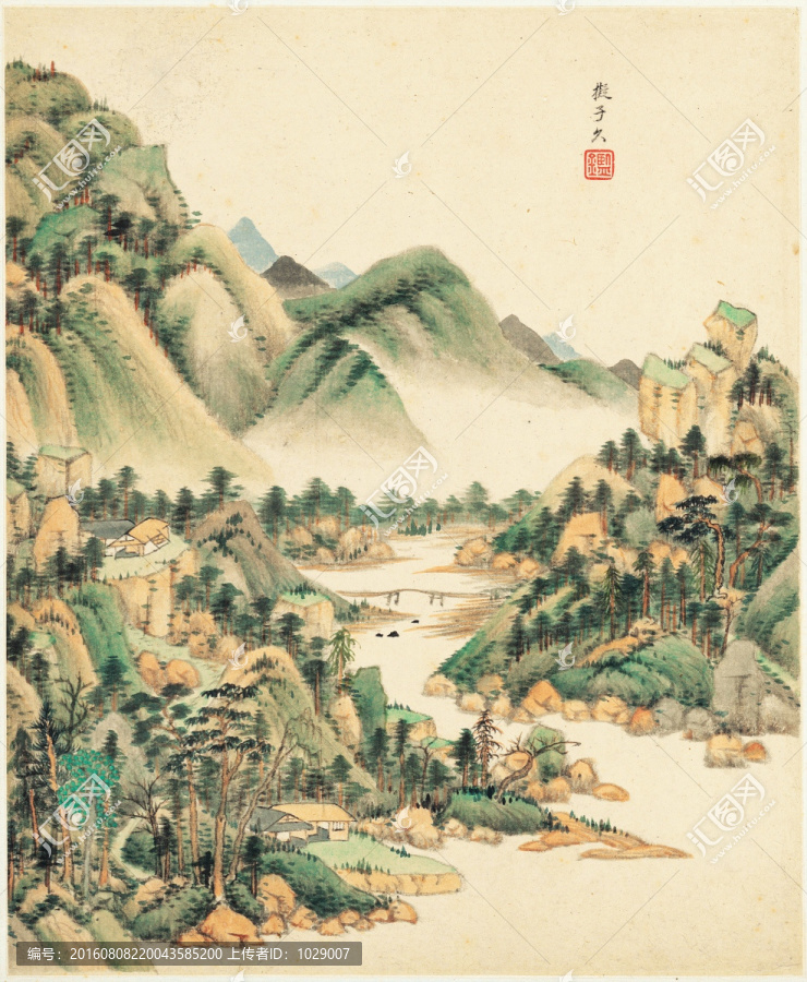 水墨山水風(fēng)景,明代,王鑒