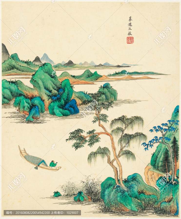 水墨山水風(fēng)景,明代,王鑒
