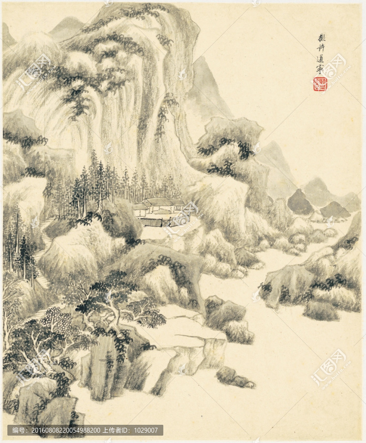 水墨山水風(fēng)景,明代,王鑒