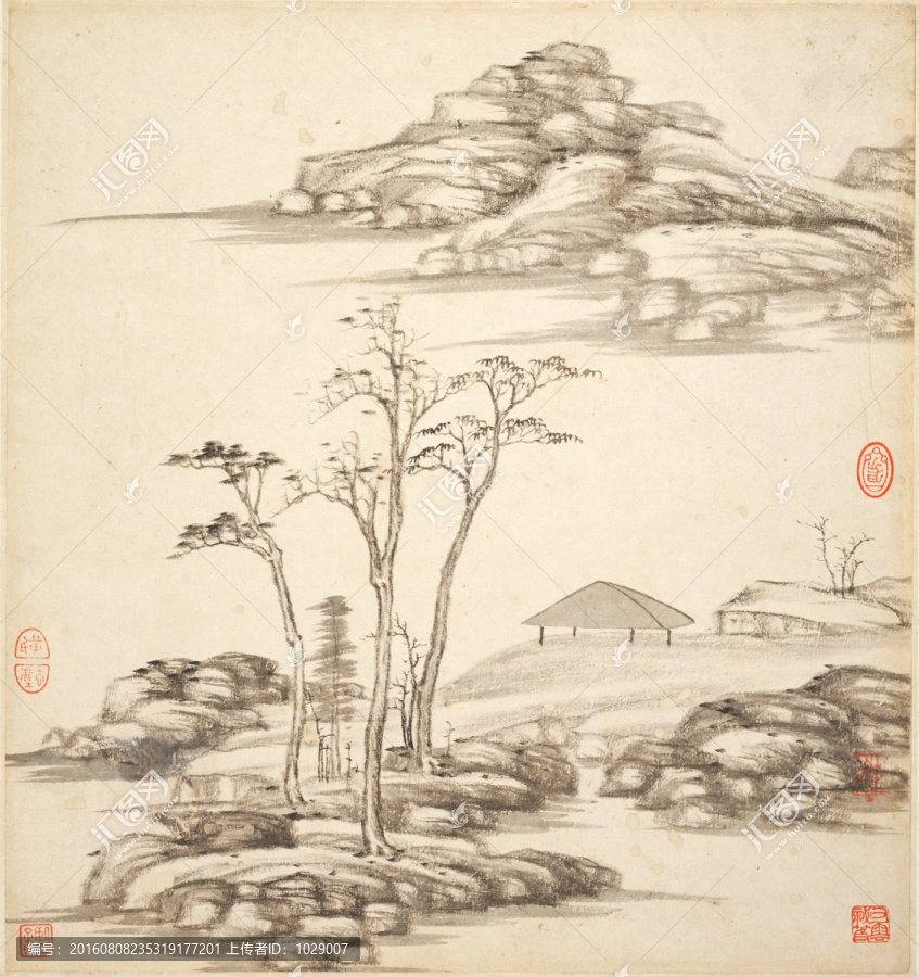 山水古代名画,明代,王鉴