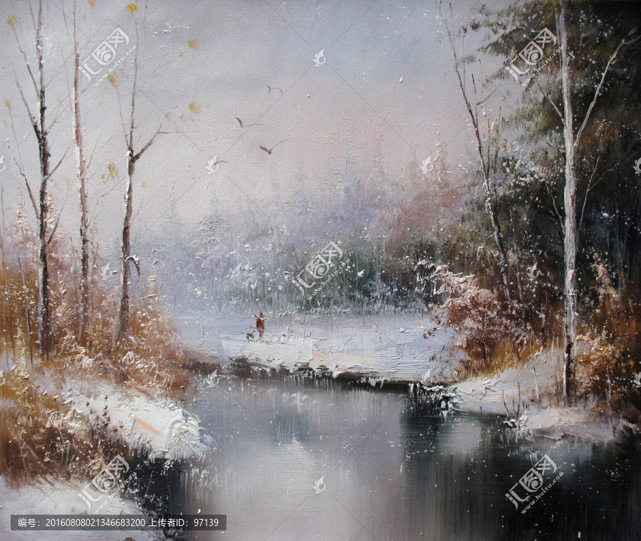 雪景油畫