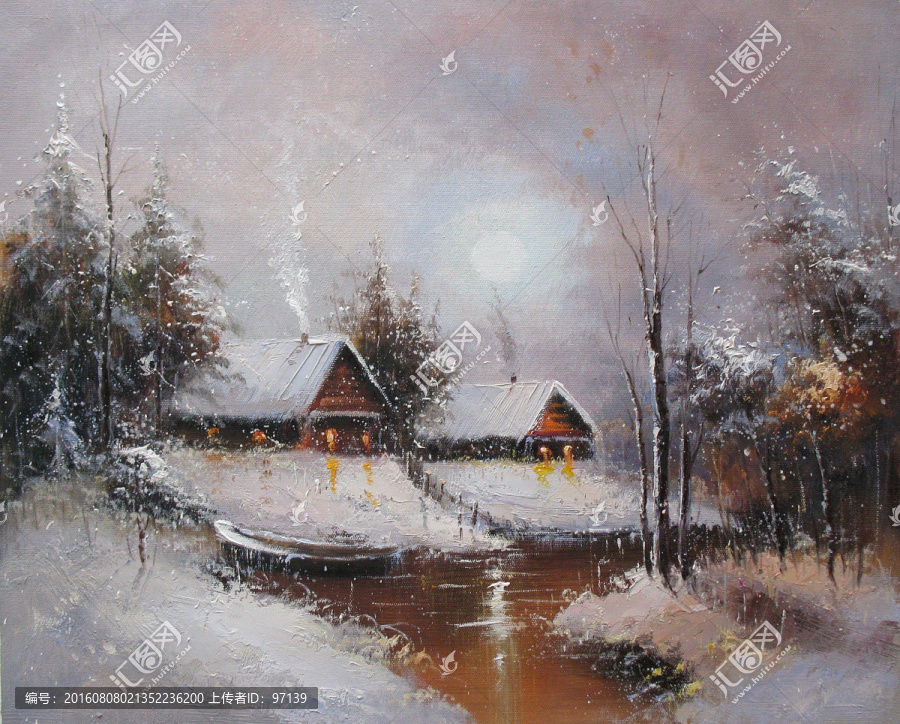 雪景油畫