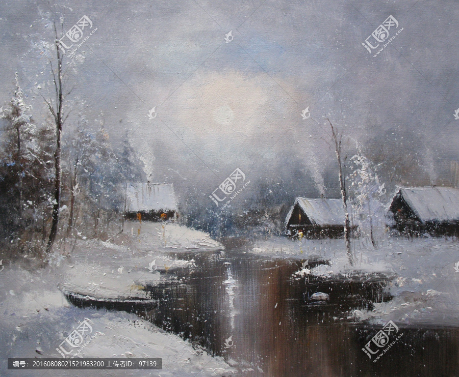 雪景油畫