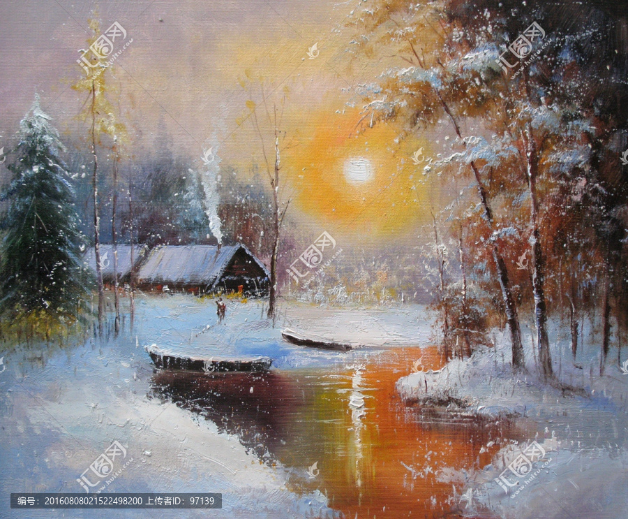 雪景油畫