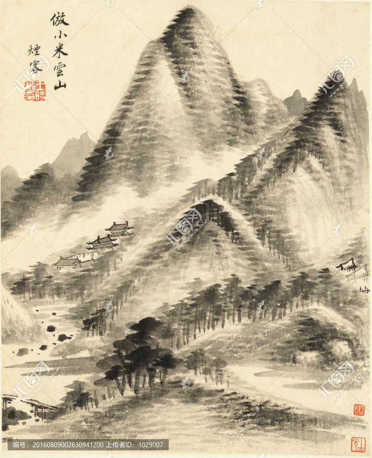 水墨山水意境國畫,王時敏