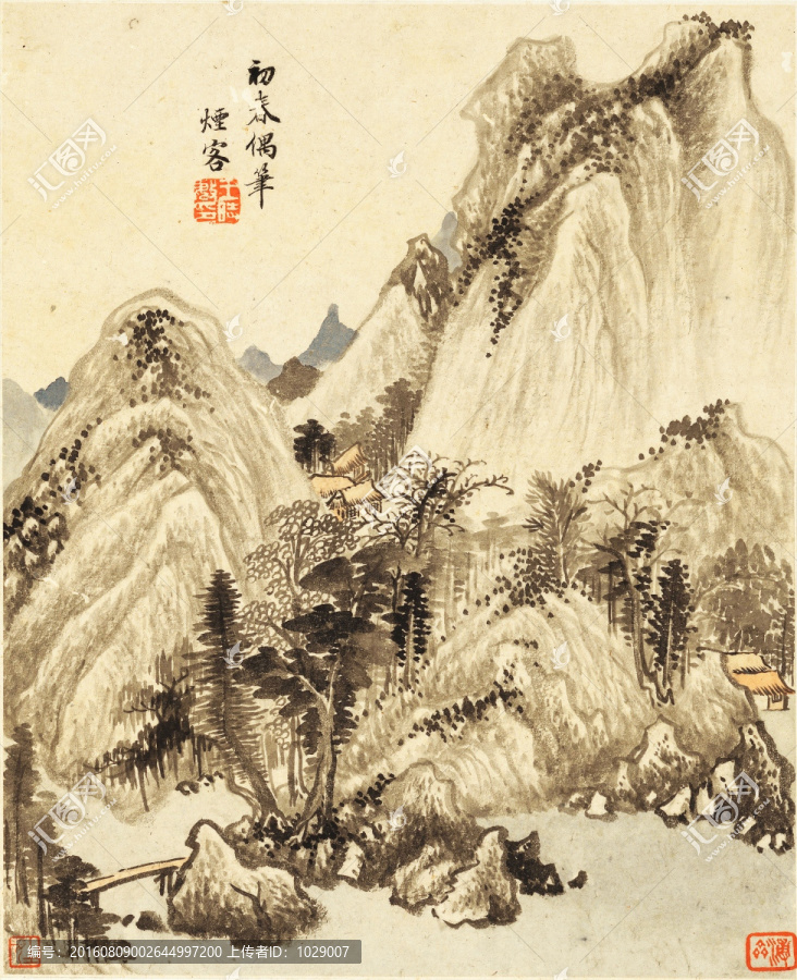 水墨山水意境國畫,王時敏