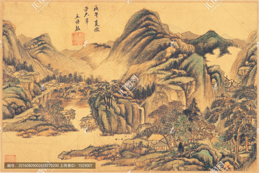 水墨山水意境國(guó)畫,王時(shí)敏