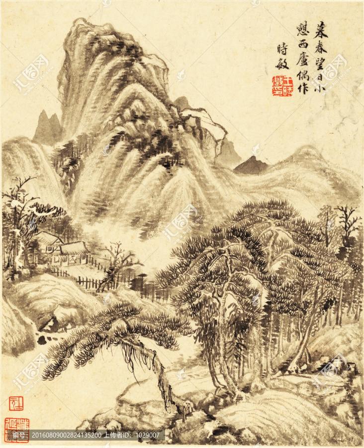 水墨山水意境國畫,王時(shí)敏