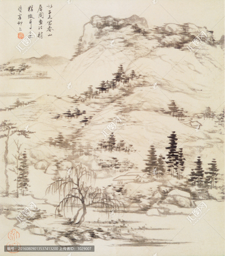 山水風(fēng)景,二瞻雙絕,查士標(biāo)