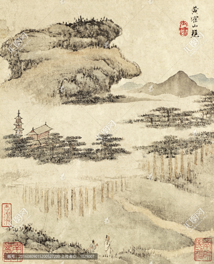 山水風(fēng)景國(guó)畫,清代,查士標(biāo)