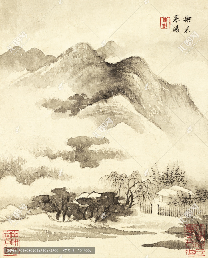 山水風(fēng)景國畫,清代,查士標(biāo)