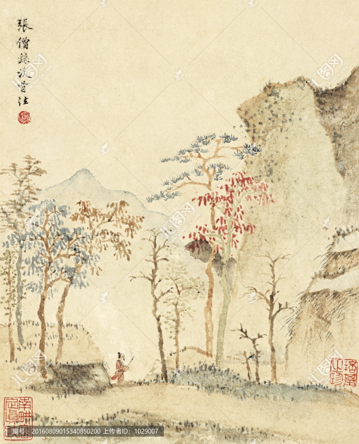 山水風(fēng)景國(guó)畫,清代,查士標(biāo)