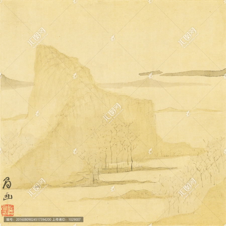 中式極簡山水風景畫