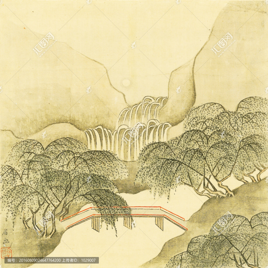 中式極簡山水風景畫