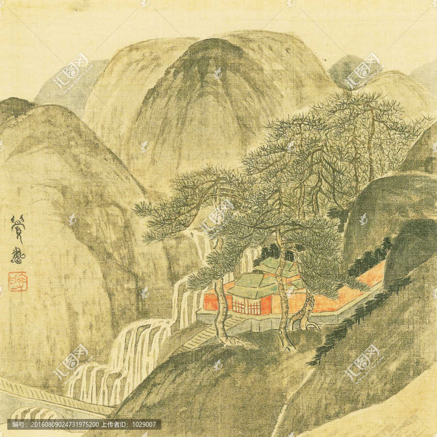中式極簡山水風(fēng)景畫