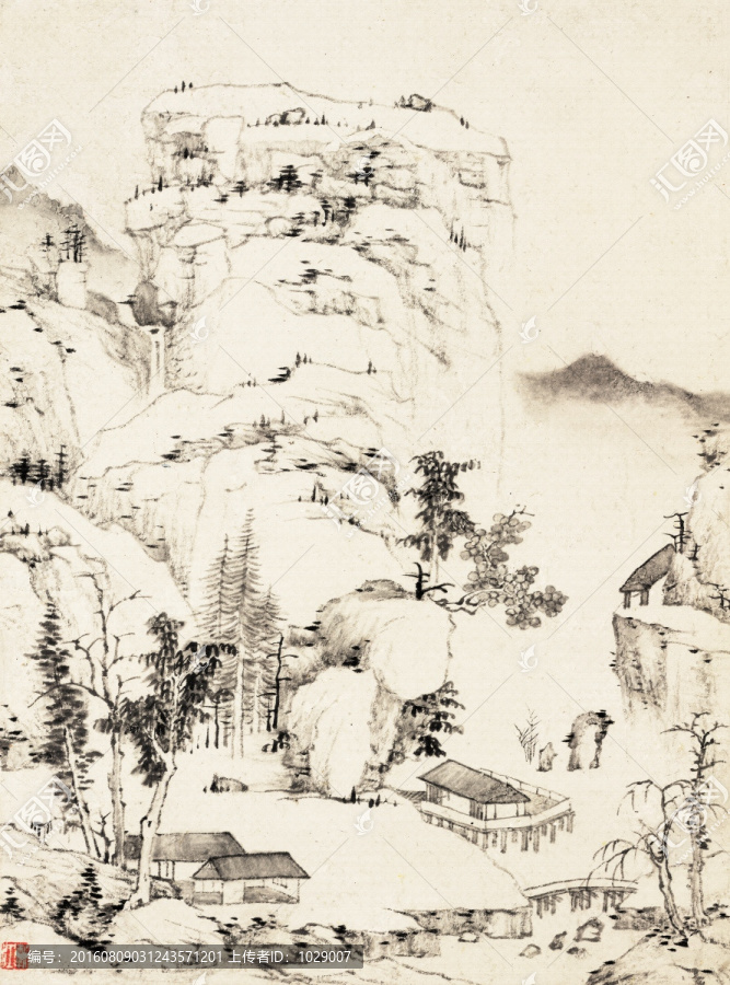 水墨山水風(fēng)景國(guó)畫(huà)