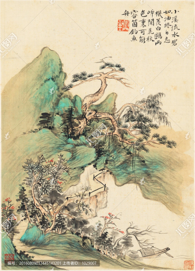 山水风景国画,清代,华喦