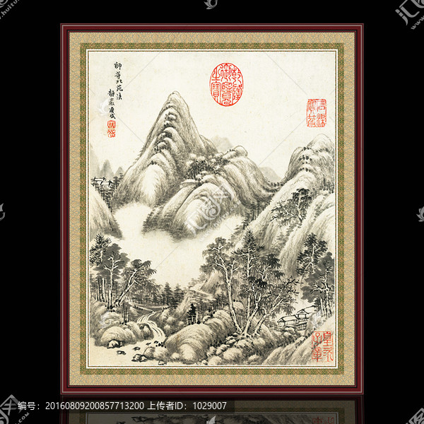 山水風(fēng)景仿古,清代,唐岱