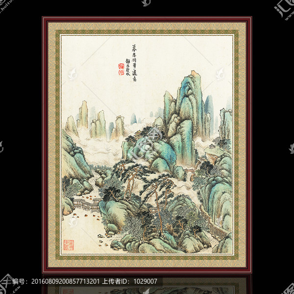 山水風(fēng)景仿古,清代,唐岱