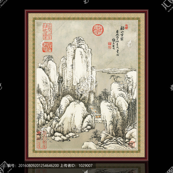 山水風景仿古,清代,唐岱