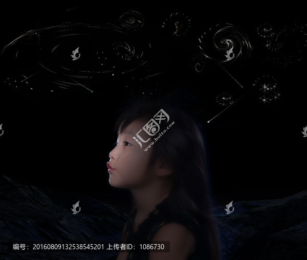 數(shù)碼合成,超現(xiàn)實兒童攝影,星月