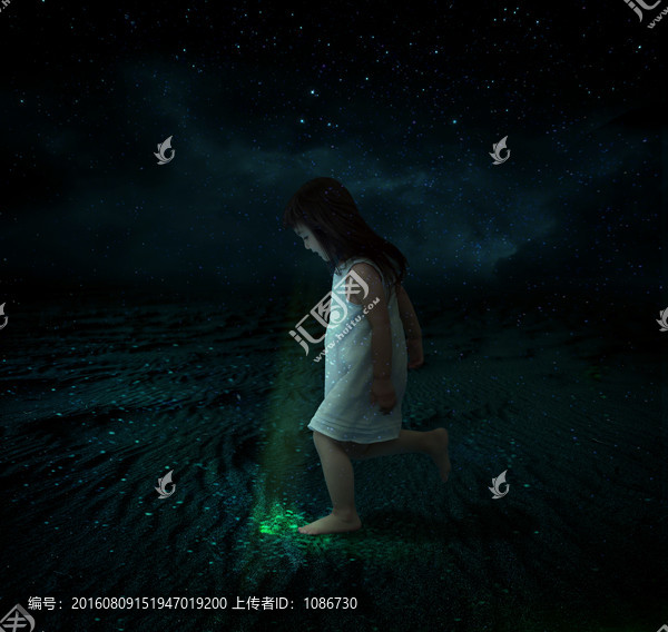 數(shù)碼合成,超現(xiàn)實(shí)兒童攝影,星月