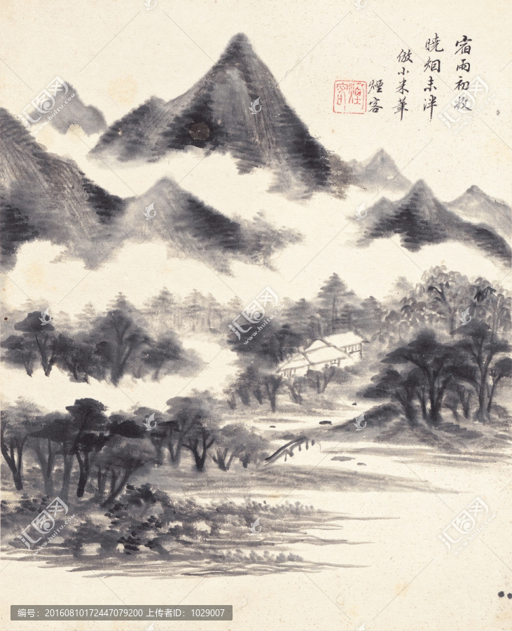 水墨山水畫,明末,王時(shí)敏