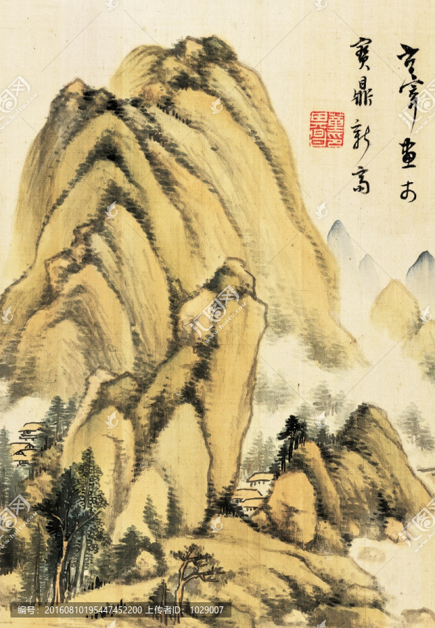 水墨山水古畫,明代,董其昌