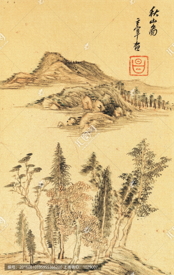 國畫山水,明代,董其昌
