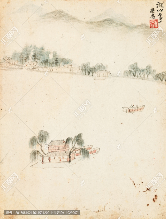 西湖勝跡圖湖心亭,明,宋懋晉