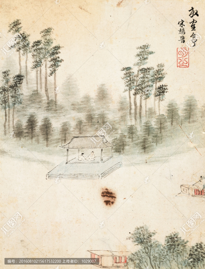 西湖勝跡圖放鶴亭,明,宋懋晉