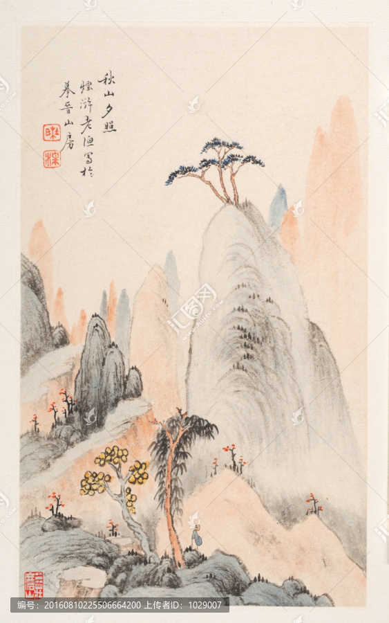 山水水墨畫(huà),清代,杜湘
