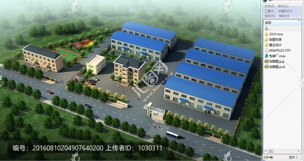 工廠(chǎng)車(chē)間鳥(niǎo)瞰效果圖3d模型