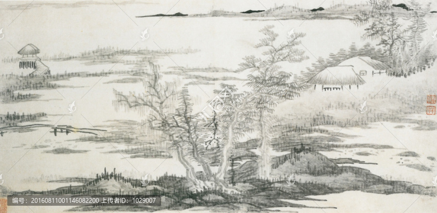 山水八景長卷,清代,龔賢