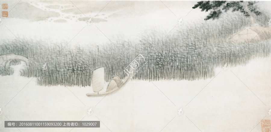 山水八景長卷,清代,龔賢