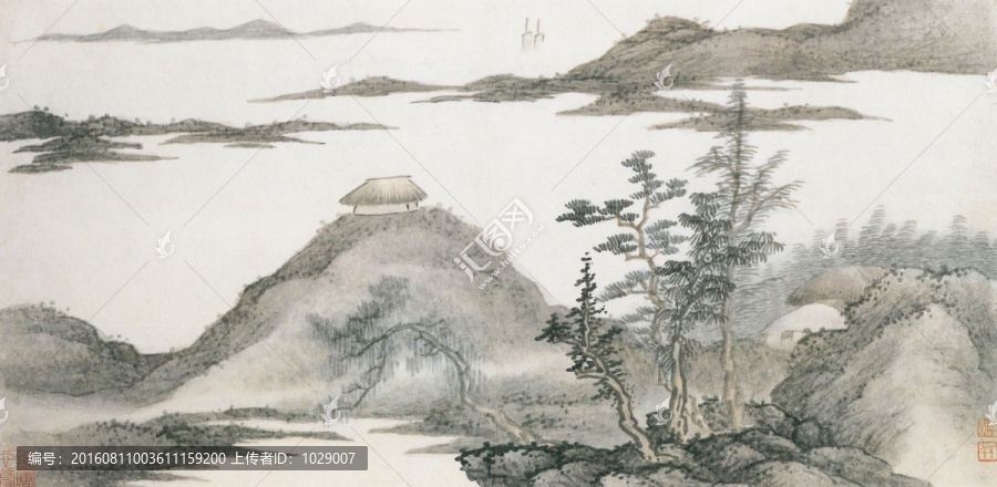 山水八景長卷,清代,龔賢