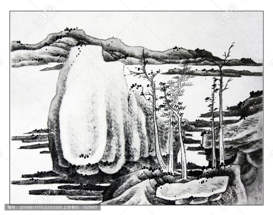 潑墨山水風(fēng)景國畫,高清大圖