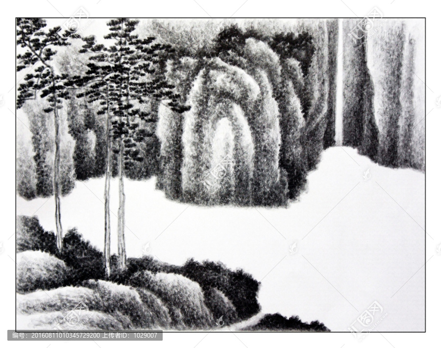 潑墨山水風(fēng)景國畫,高清大圖