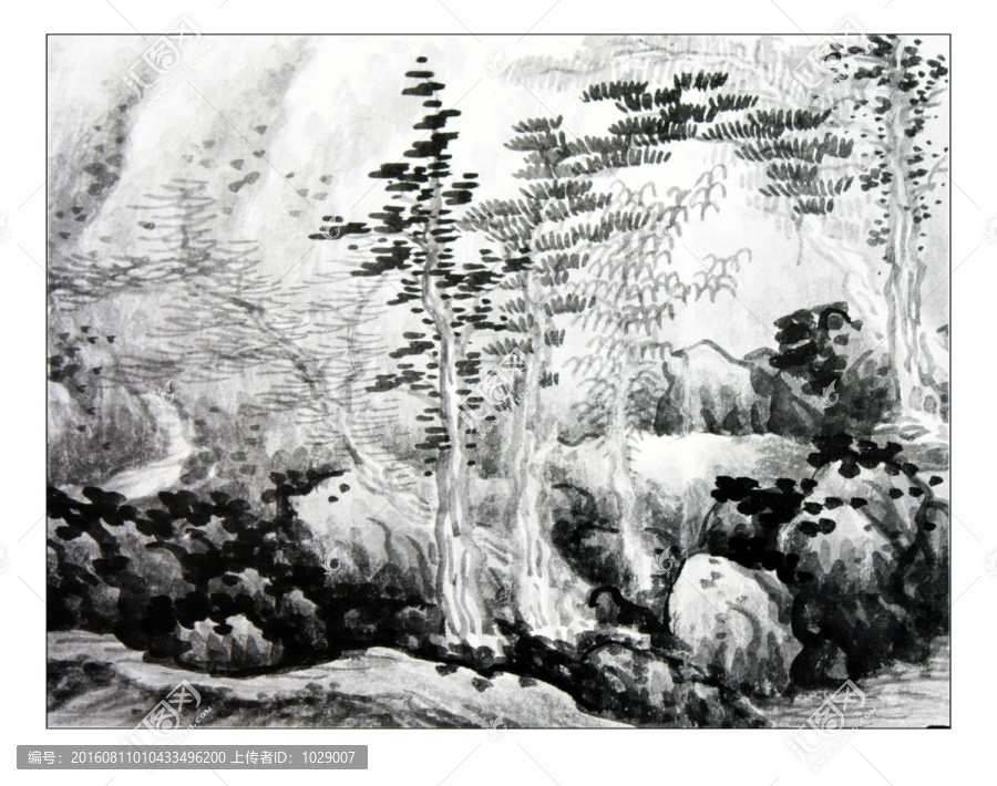 潑墨山水風(fēng)景國(guó)畫,高清大圖