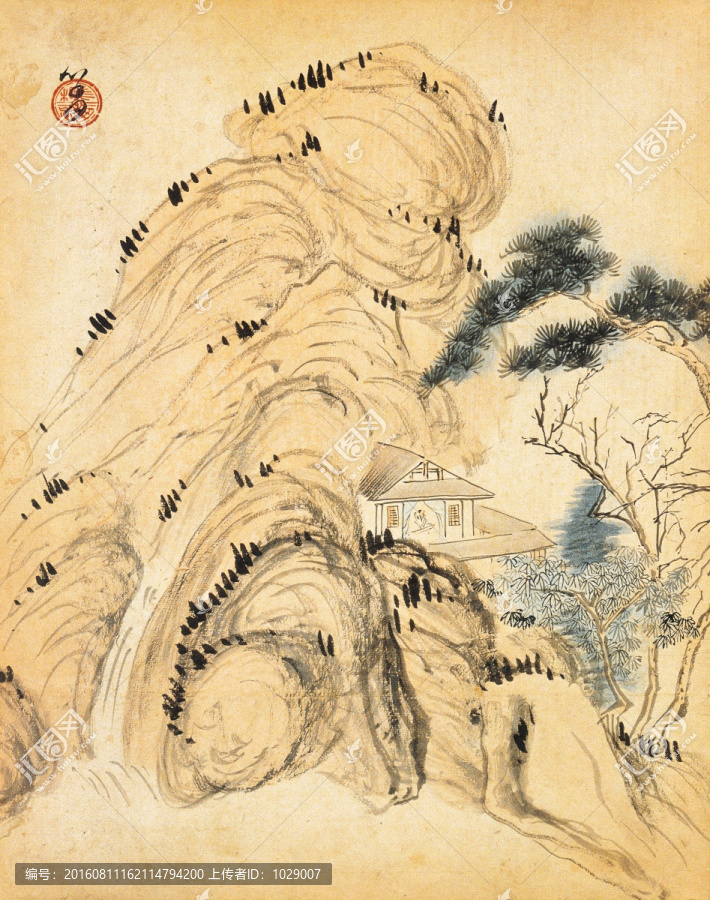 山水風(fēng)景國畫,民國,溥儒