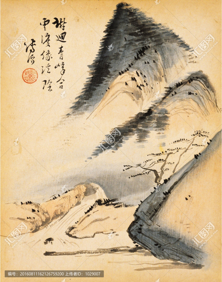 山水風(fēng)景國畫,民國,溥儒
