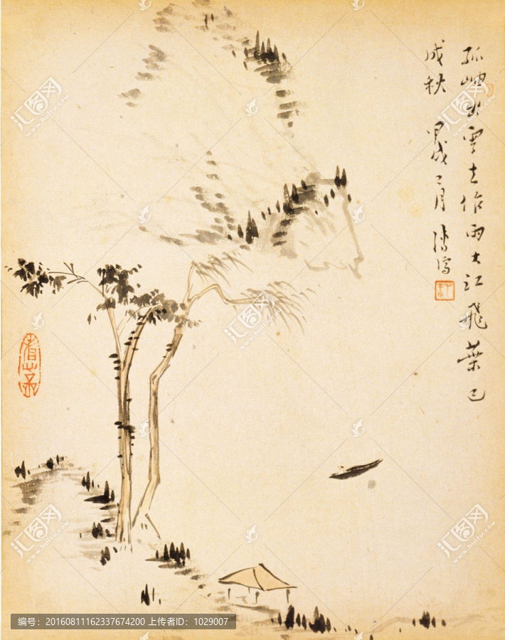 山水風(fēng)景國畫,民國,溥儒