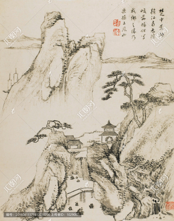 山水国画,高清扫描