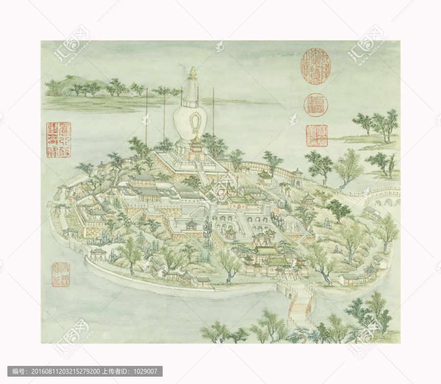 燕山八景,瓊島春蔭,清張若澄